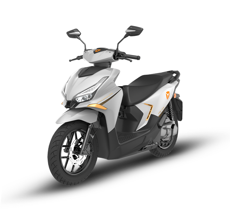 White Yadea Velax electric scooter side view